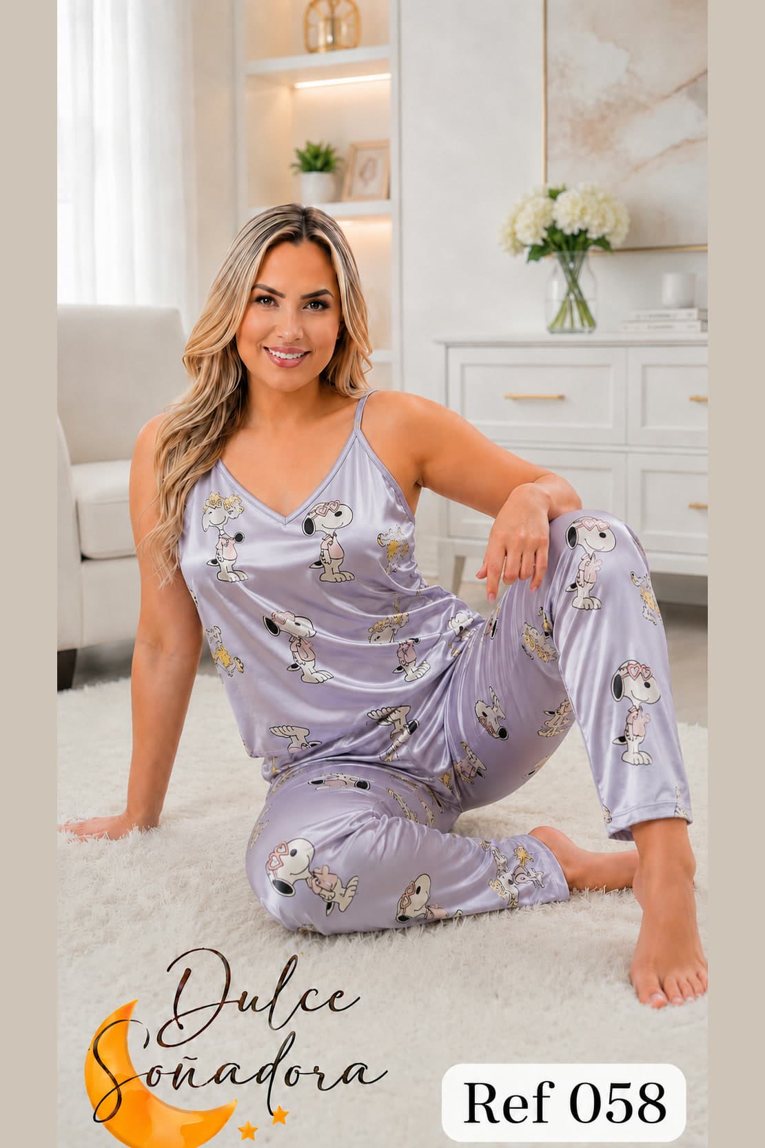 Ref 058 - PANTALON SATIN (SUBLIMADO) CON BLUSA SATIN TIRA (SUBLIMADA) 5
