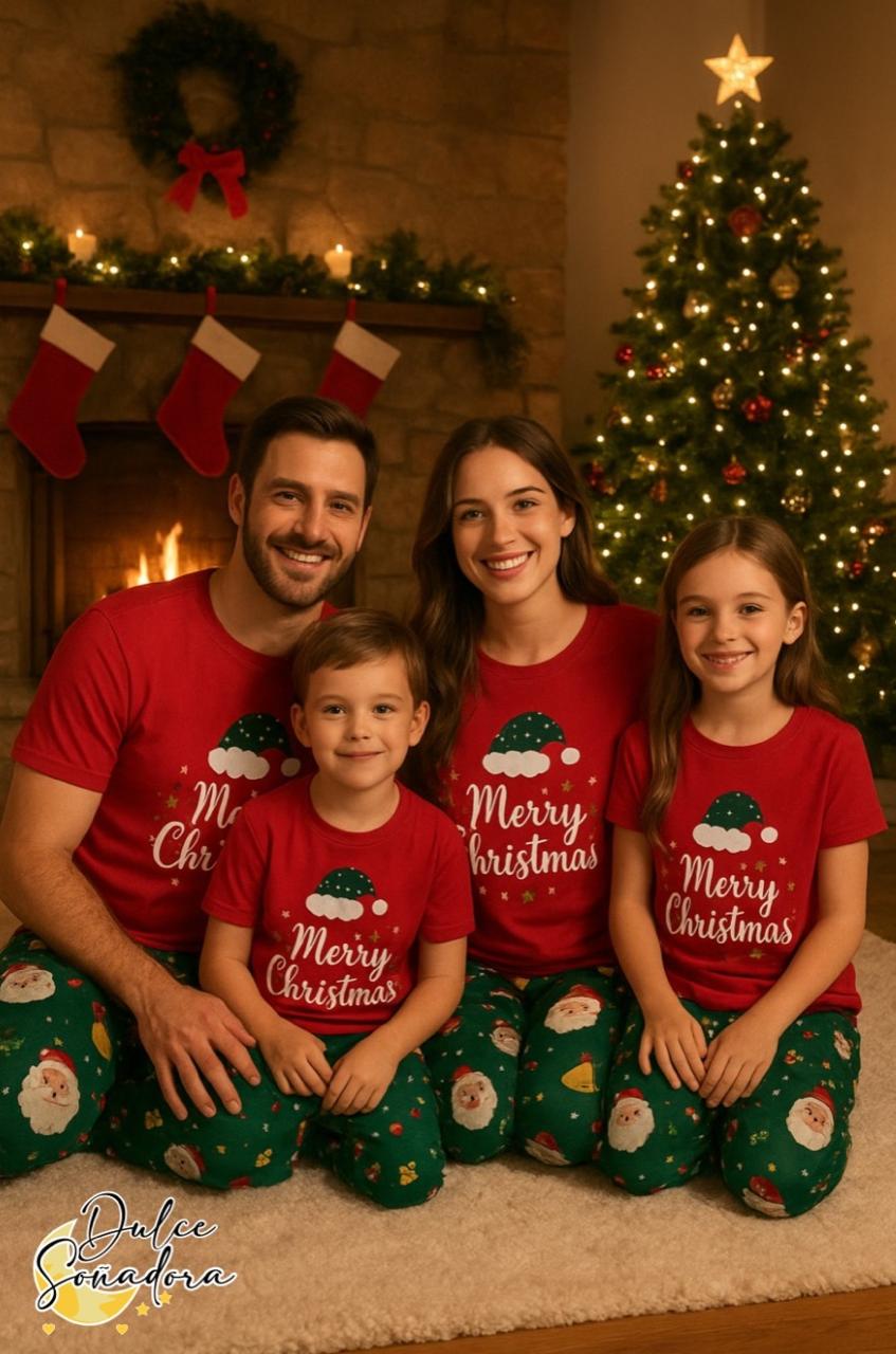 Navidad — Merry Christmas Rojo + Verde Papá Noel