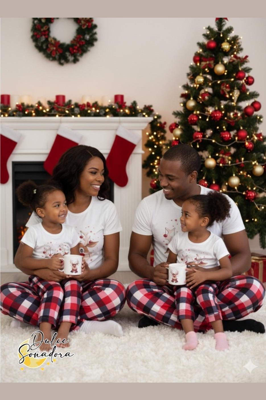 Navidad — Merry Christmas Blanco + Rojo Santa Carita