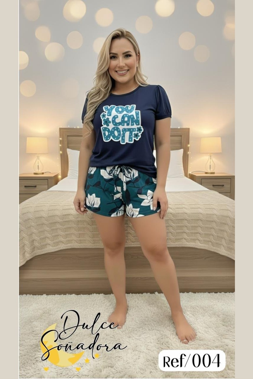 Ref 004 - SHORT PIEL DE DURAZNO (SUBLIMADO) CON BLUSA DE MANGA PIEL DE DURAZNO UNICOLOR