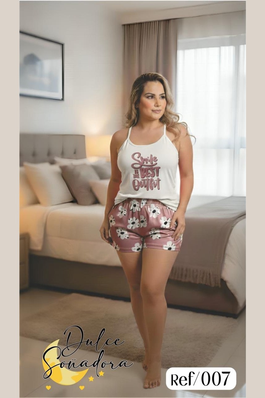 Ref 007 - SHORT PIEL DE DURAZNO (SUBLIMADO) CON BLUSA DE TIRAS PIEL DE DURAZNO UNICOLOR 8
