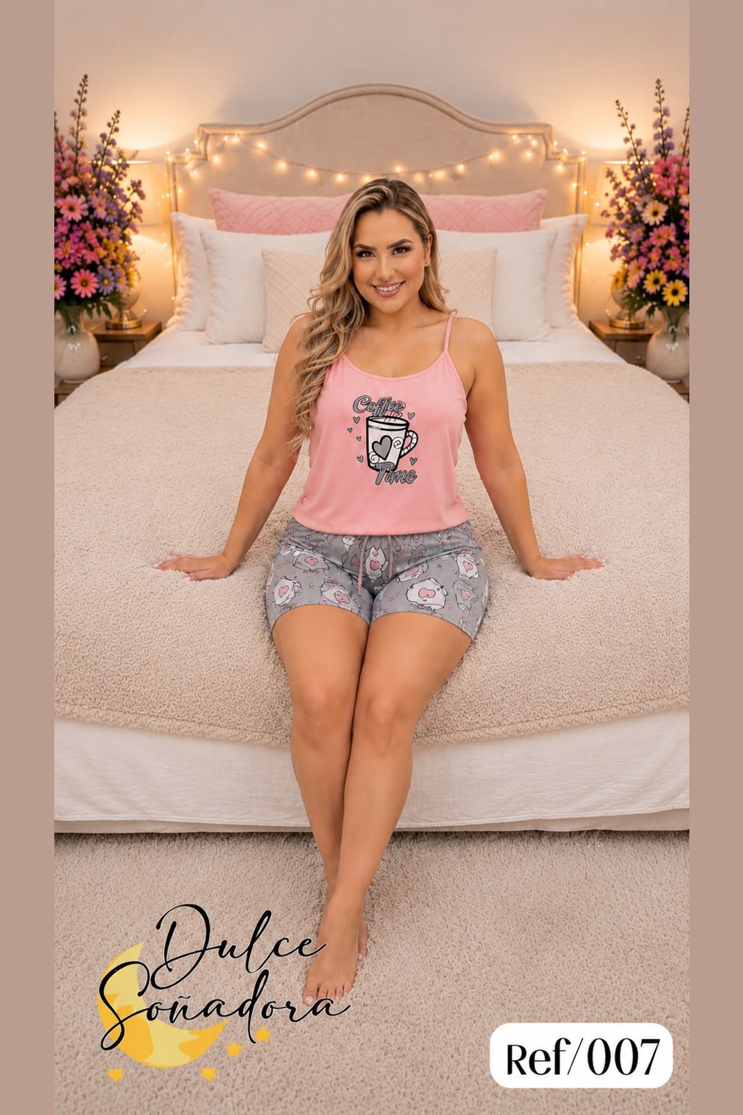 Ref 007 - SHORT PIEL DE DURAZNO (SUBLIMADO) CON BLUSA DE TIRAS PIEL DE DURAZNO UNICOLOR 4