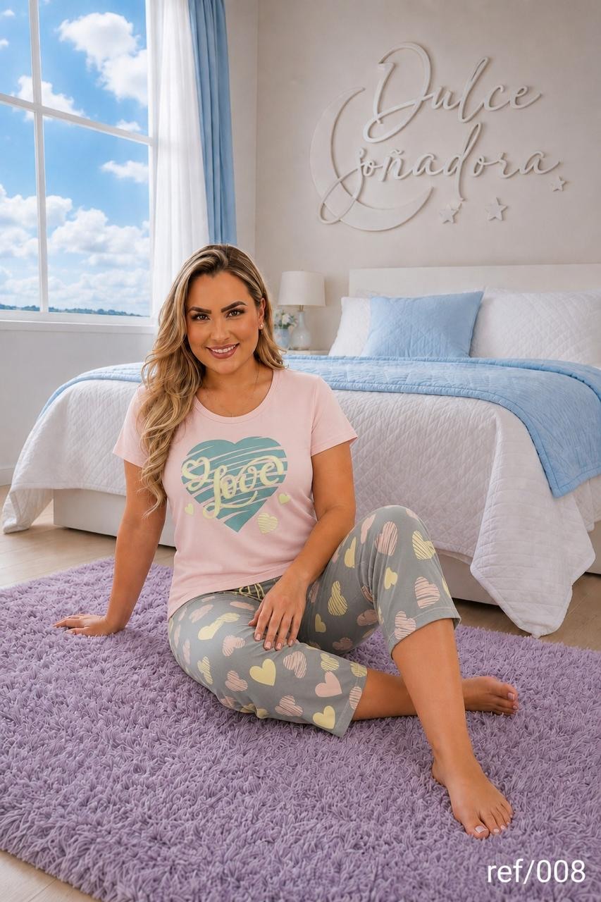 Ref 008 - CAPRI PIEL DE DURAZNO (SUBLIMADO) CON BLUSA DE SISA PIEL DE DURAZNO UNICOLOR