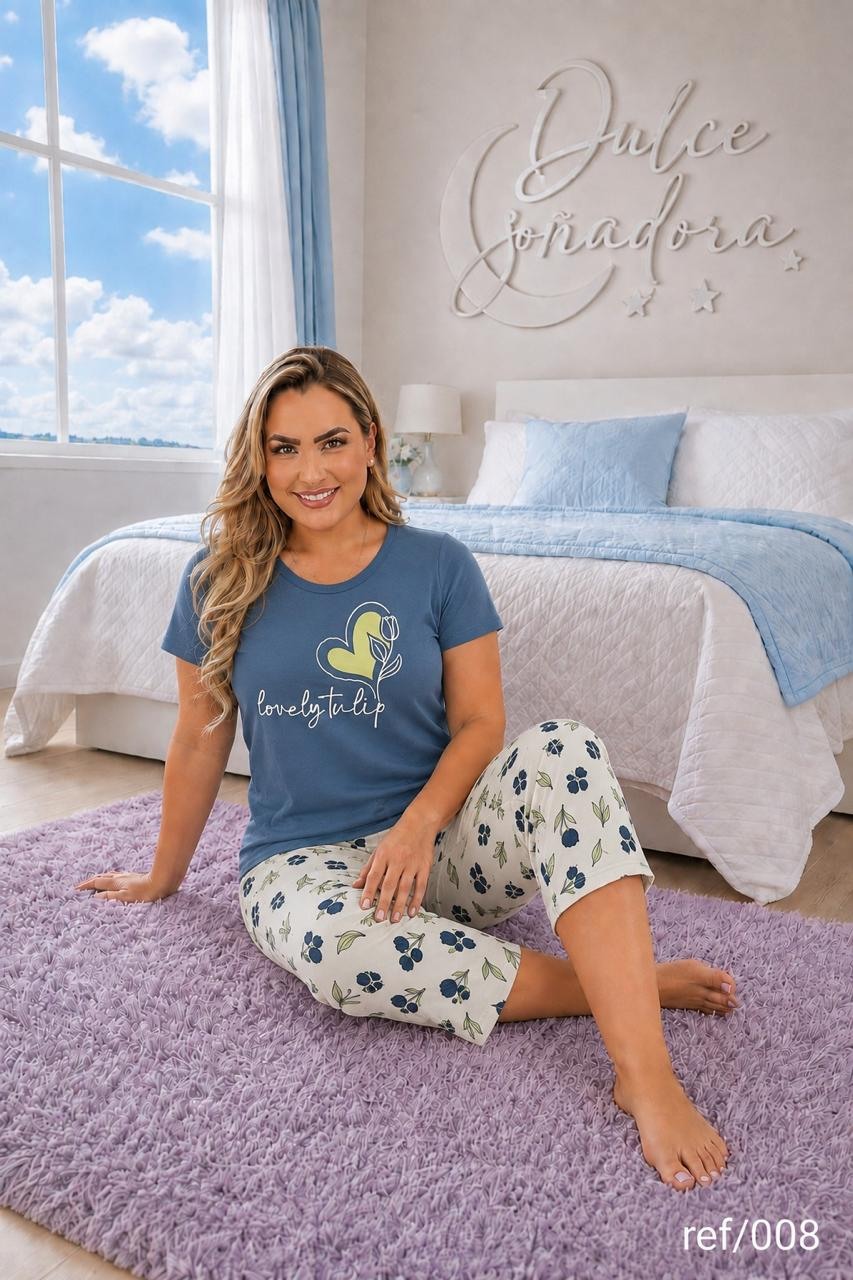 Ref 008 - CAPRI PIEL DE DURAZNO (SUBLIMADO) CON BLUSA DE SISA PIEL DE DURAZNO UNICOLOR