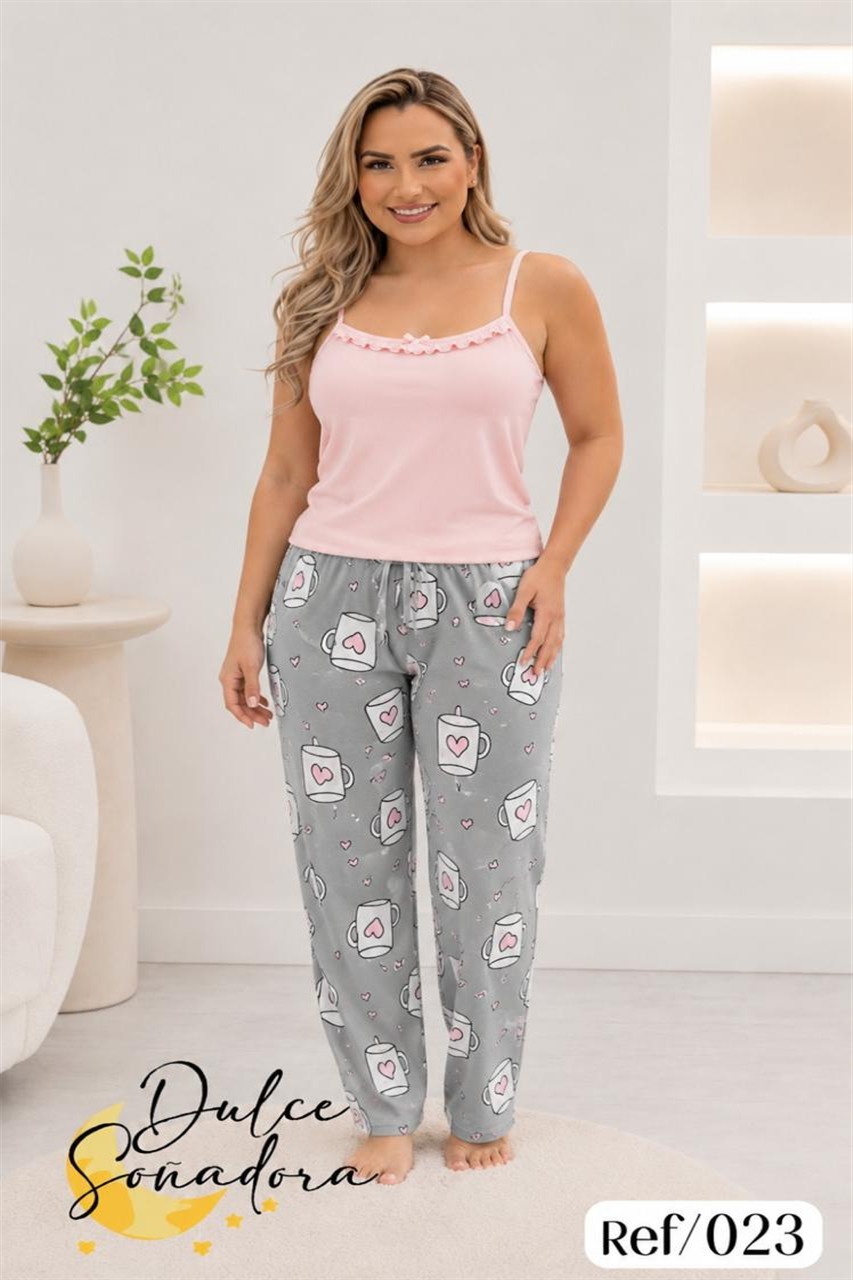 Ref 023 - PANTALON PIEL DE DURAZNO (SUBLIMADO) CON BLUSA TIRAS EN PIEL DE DURAZNO UNICOLOR 5