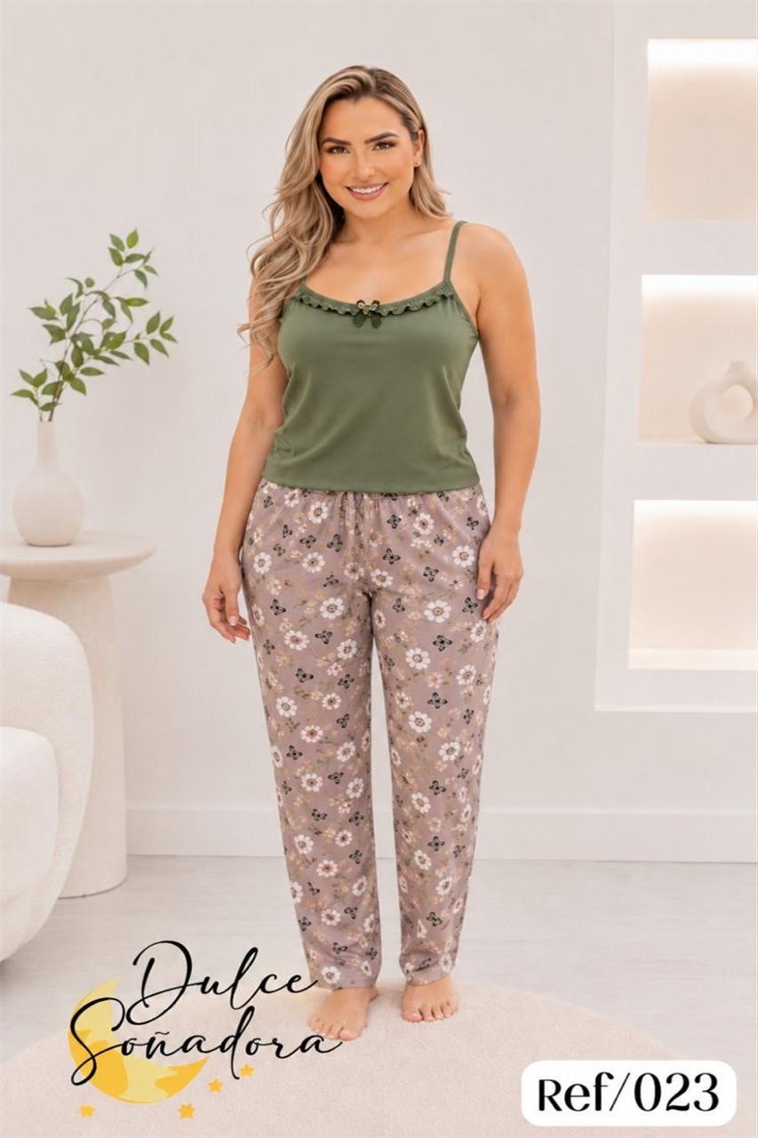 Ref 023 - PANTALON PIEL DE DURAZNO (SUBLIMADO) CON BLUSA TIRAS EN PIEL DE DURAZNO UNICOLOR 6