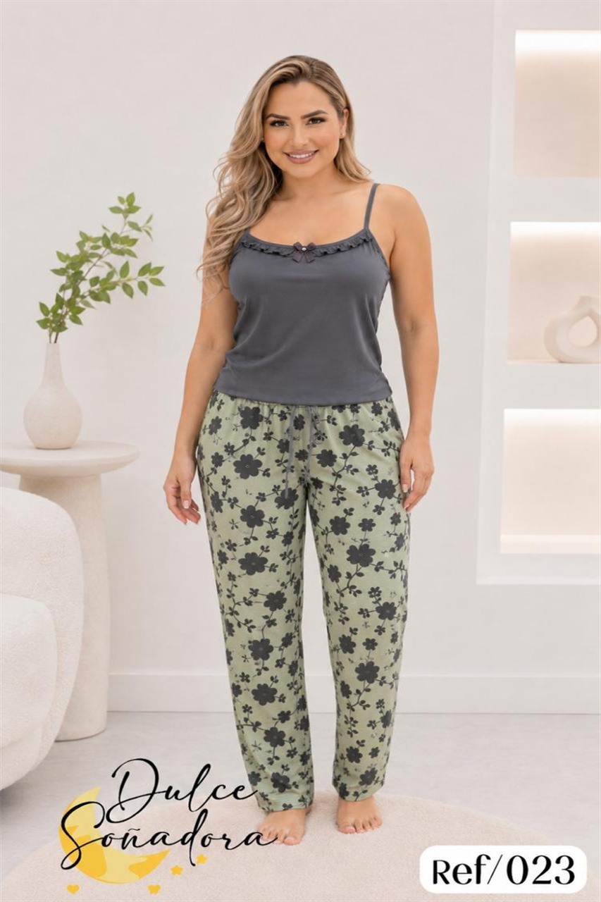 Ref 023 - PANTALON PIEL DE DURAZNO (SUBLIMADO) CON BLUSA TIRAS EN PIEL DE DURAZNO UNICOLOR 4