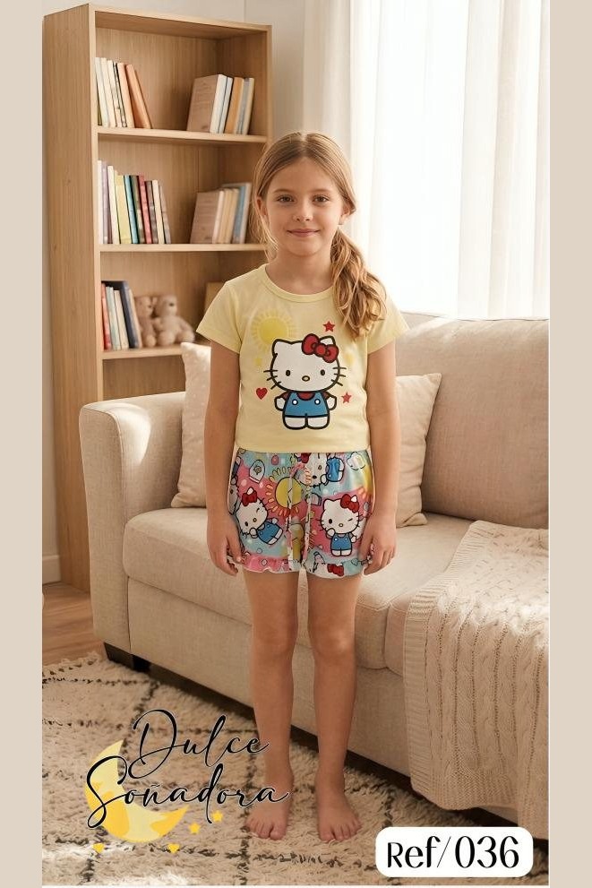 Ref 036 - SHORT DE NINA GOLAS PIEL DE DURAZNO (SUBLIMADO) CON BLUSA MANGA UNICOLOR PIEL DE DURAZNO 6