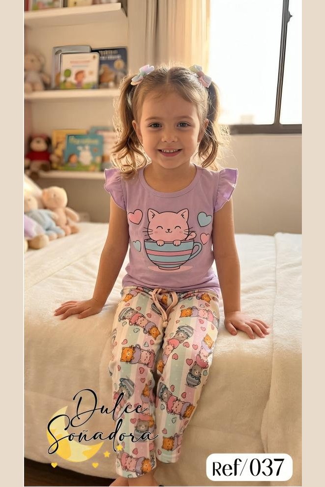 Ref 037 - PANTALON DE NINA PIEL DE DURAZNO (SUBLIMADO) CON BLUSA MANGA EN GOLAS UNICOLOR PIEL DE DURAZNO 3