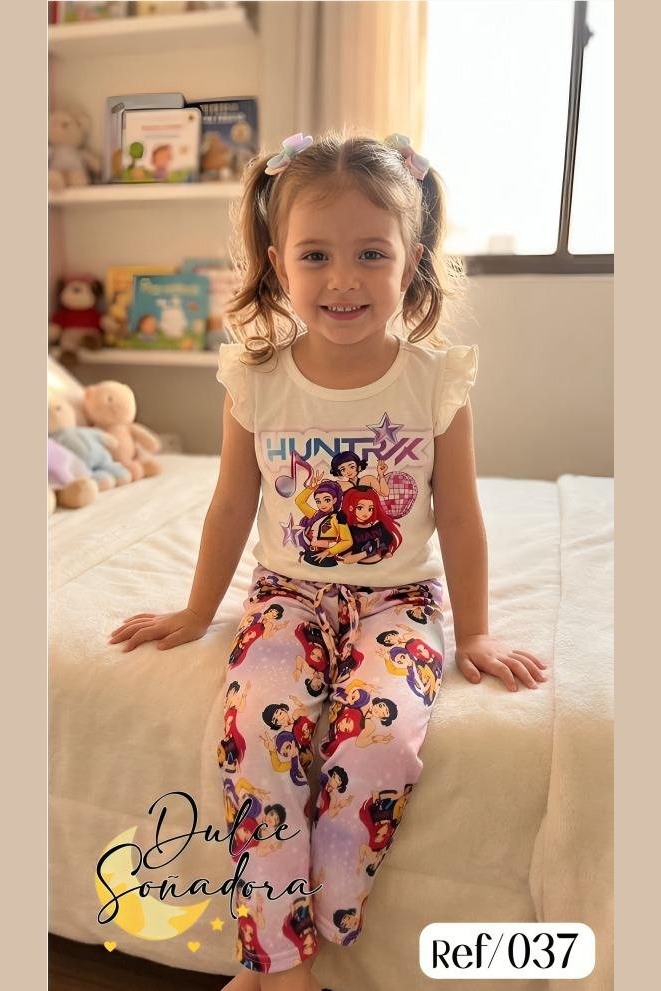 Ref 037 - PANTALON DE NINA PIEL DE DURAZNO (SUBLIMADO) CON BLUSA MANGA EN GOLAS UNICOLOR PIEL DE DURAZNO 4