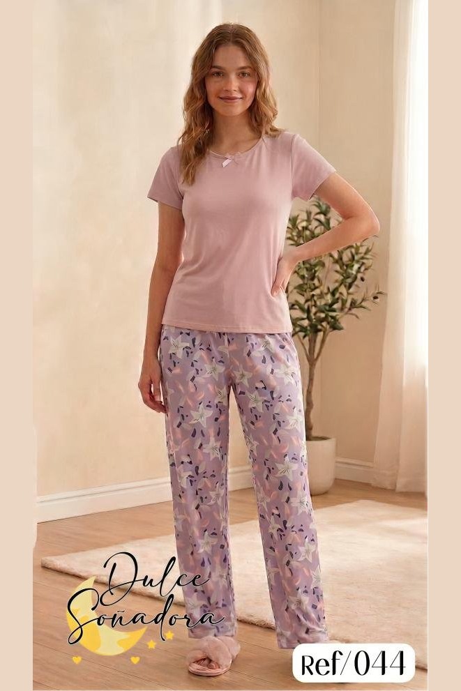 Ref 044 - PANTALON PIEL DE DURAZNO (SUBLIMADO) CON BLUSA MANGA EN PIEL DE DURAZNO UNICOLOR 5