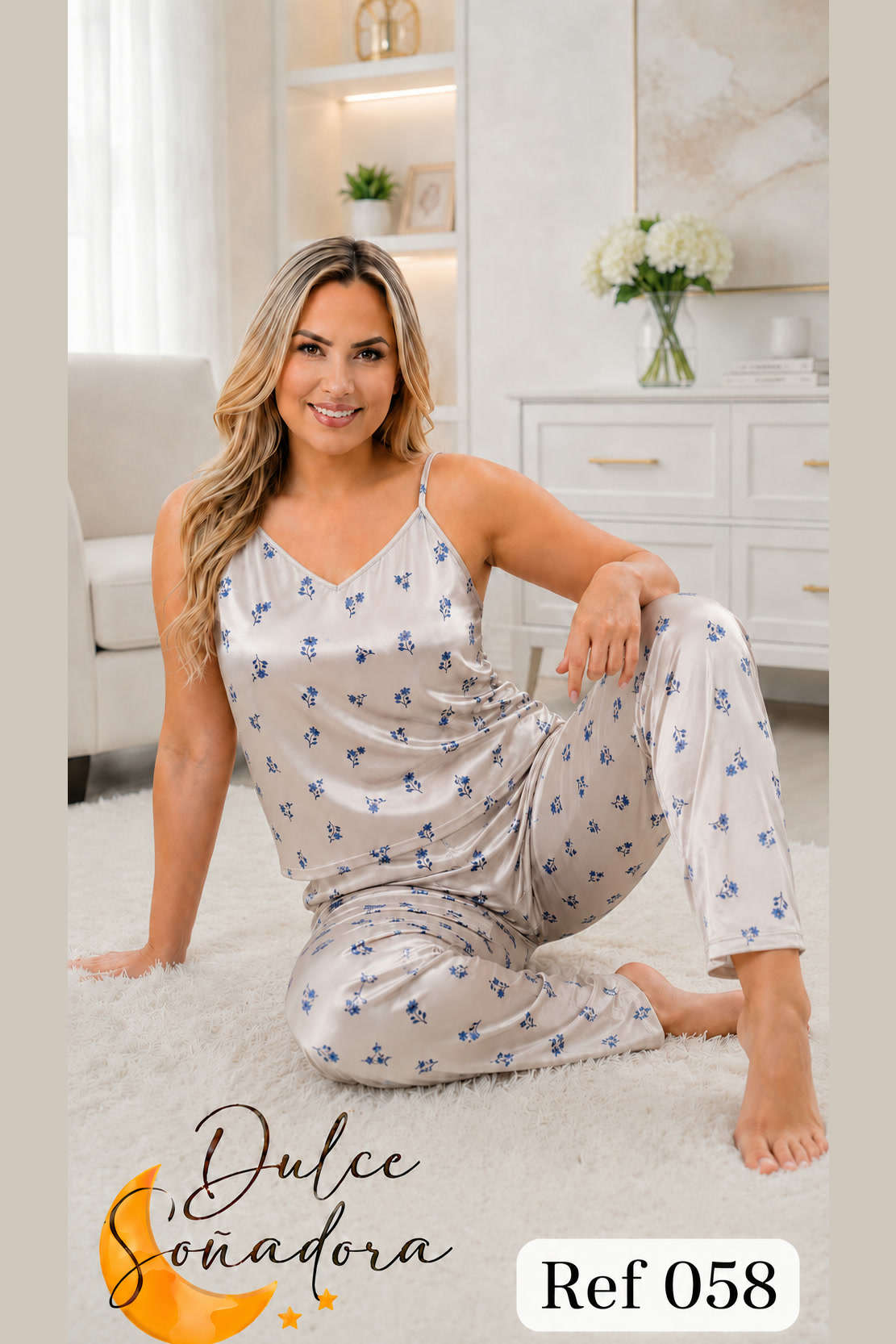 Ref 058 - PANTALON SATIN (SUBLIMADO) CON BLUSA SATIN TIRA (SUBLIMADA) 6