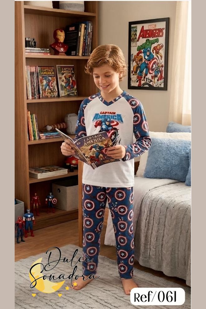 Ref 061 - PANTALON DE NINO PIEL DE DURAZNO (SUBLIMADO) CAMISA MANGA LARGA EN PIEL DE DURAZNO 4