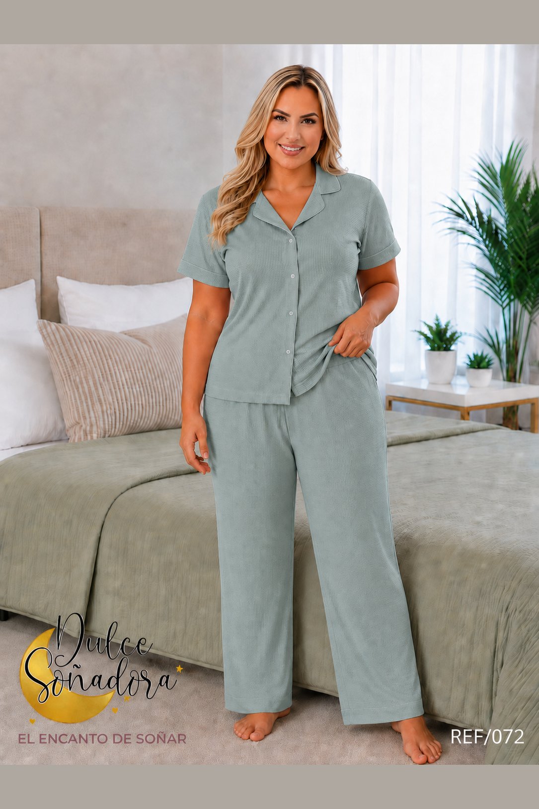 Ref 072 - PANTALON TELA GALLETA CON CAMISA DE BOTONES 3