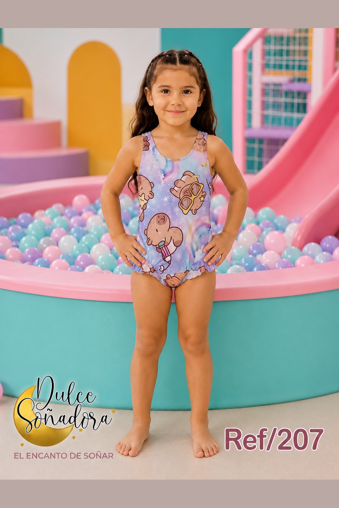 Ref 207 - VESTIDO DE BAÑO ENTERIZO SISA NIÑA