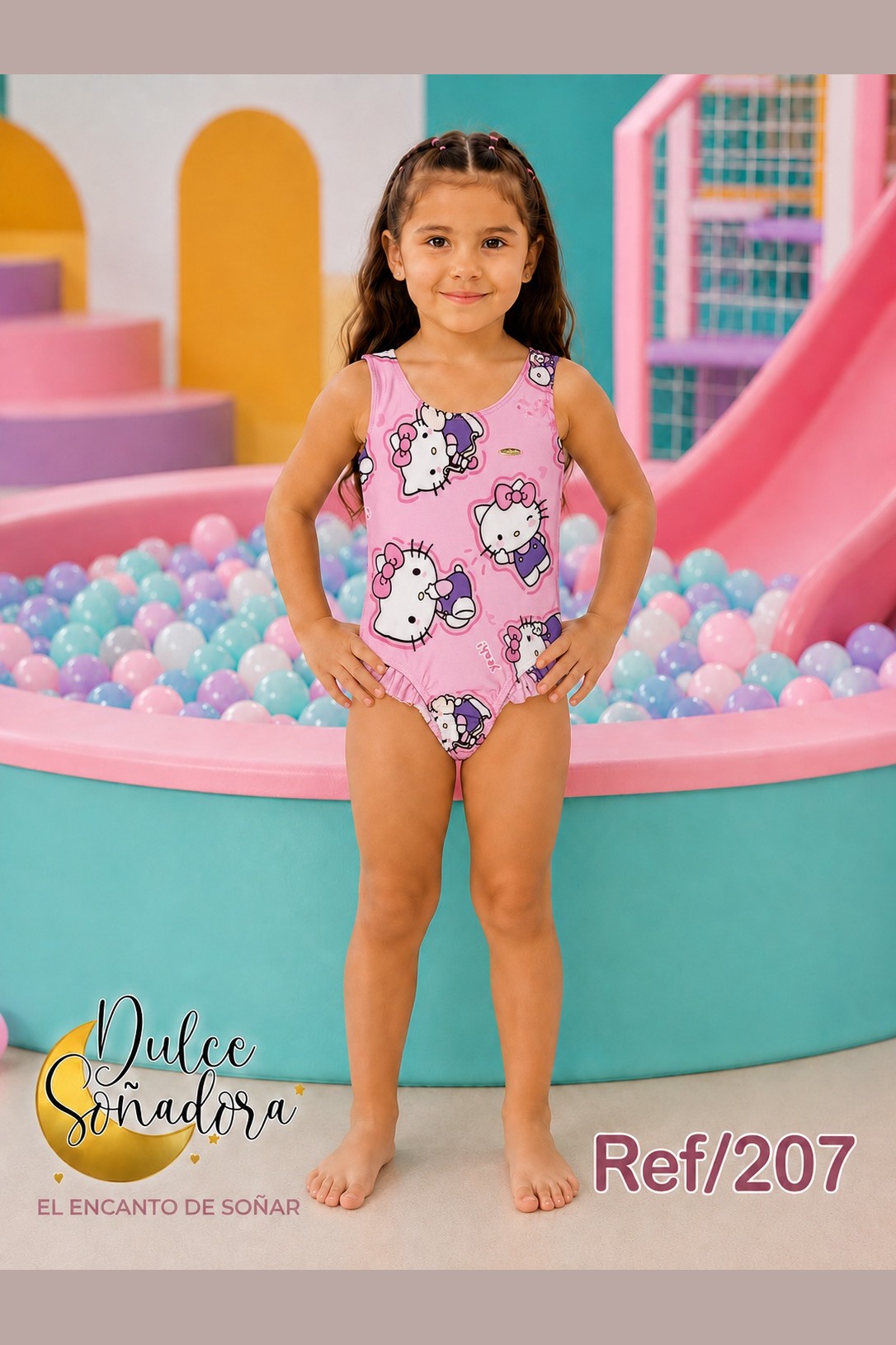 Ref 207 - VESTIDO DE BAÑO ENTERIZO SISA NIÑA 3