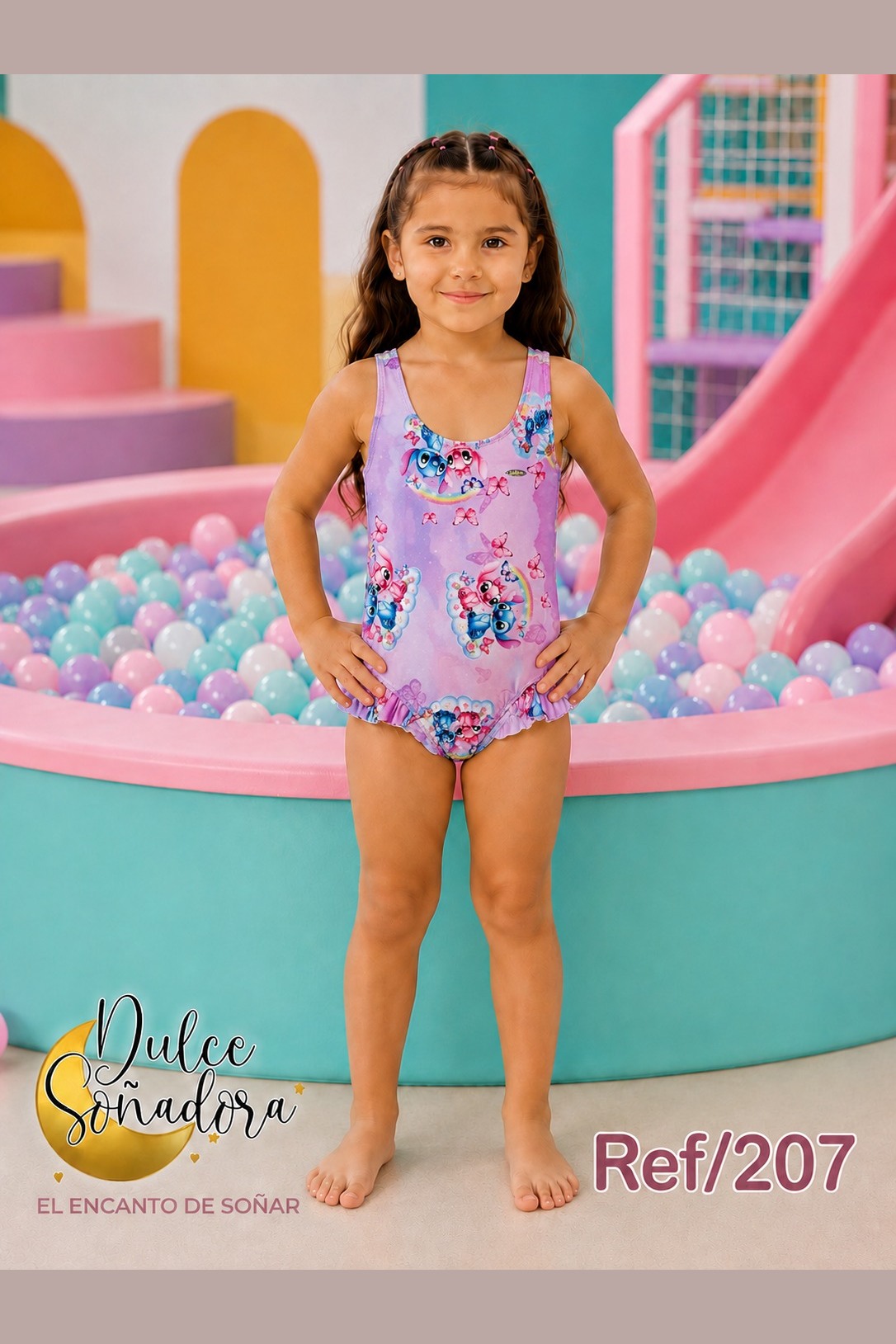 Ref 207 - VESTIDO DE BAÑO ENTERIZO SISA NIÑA 4