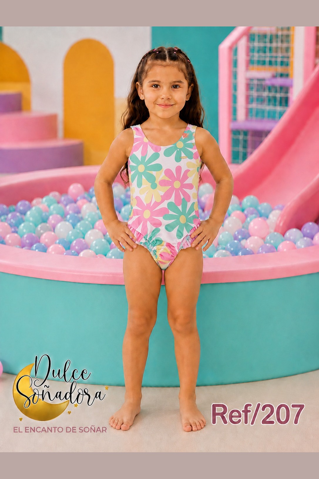 Ref 207 - VESTIDO DE BAÑO ENTERIZO SISA NIÑA 5