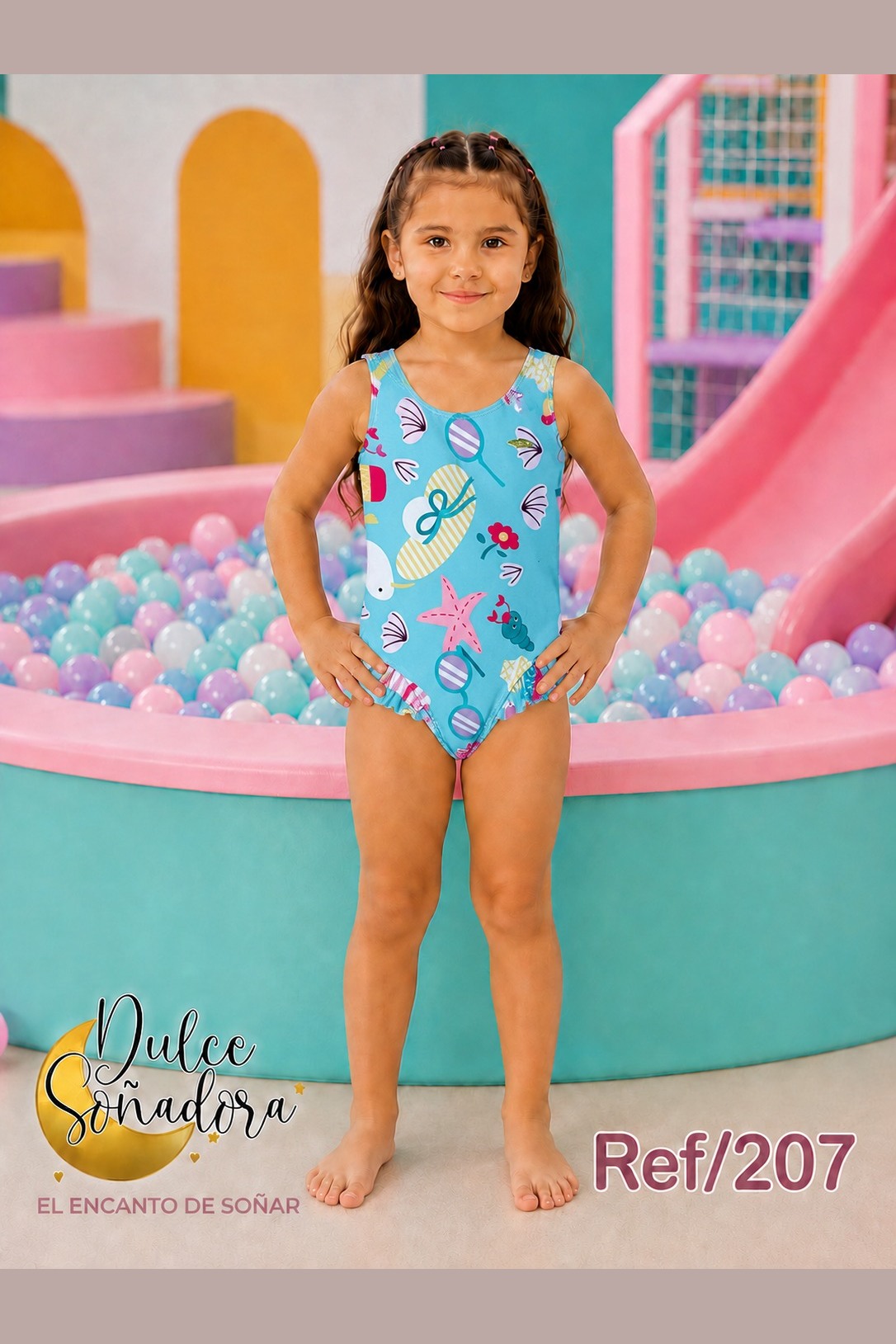 Ref 207 - VESTIDO DE BAÑO ENTERIZO SISA NIÑA 6