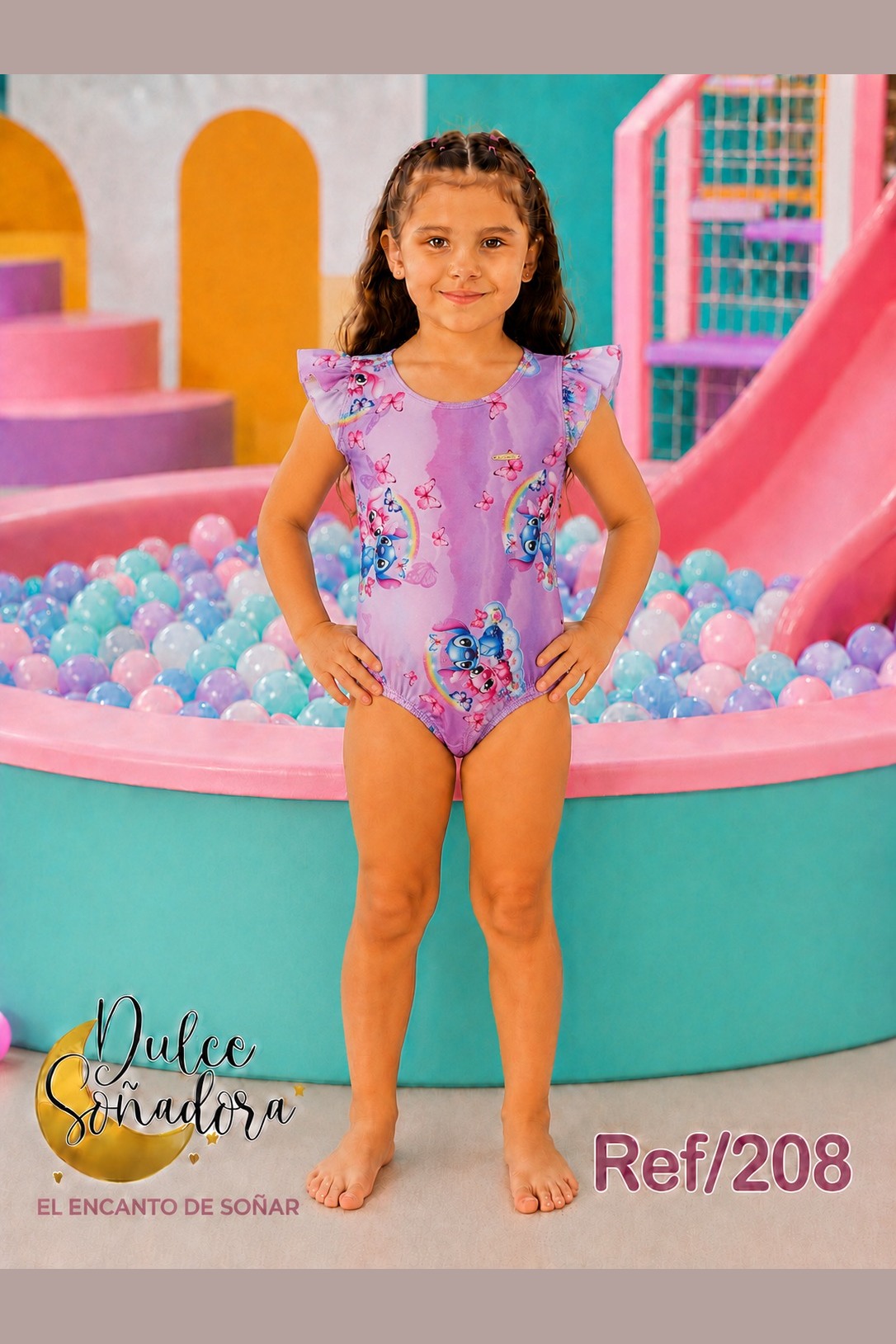 Ref 208 - VESTIDO DE BAÑO ENTERIZO BOLERO NIÑA