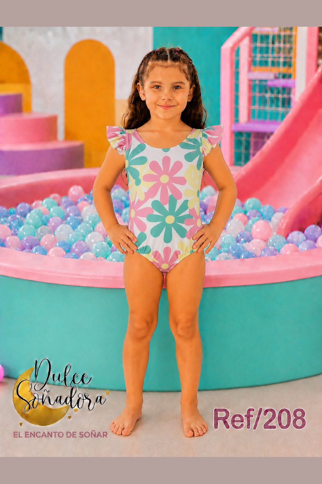 Ref 208 - VESTIDO DE BAÑO ENTERIZO BOLERO NIÑA