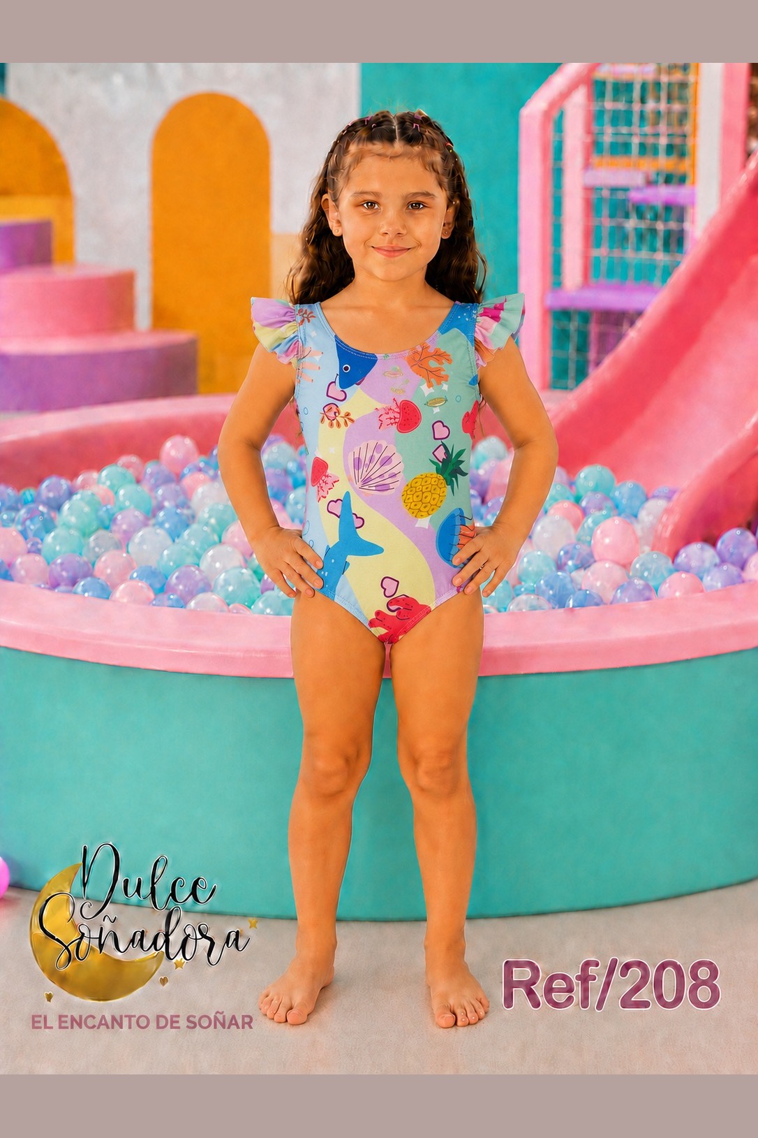 Ref 208 - VESTIDO DE BAÑO ENTERIZO BOLERO NIÑA 4