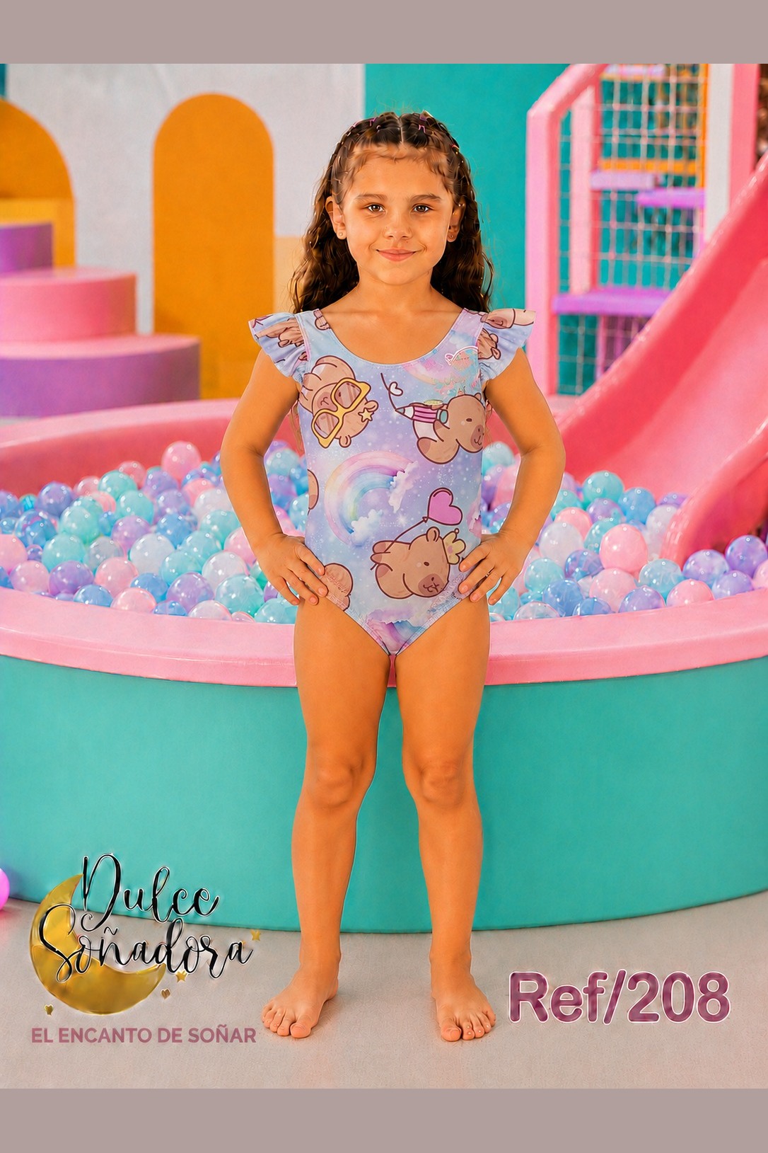 Ref 208 - VESTIDO DE BAÑO ENTERIZO BOLERO NIÑA 5