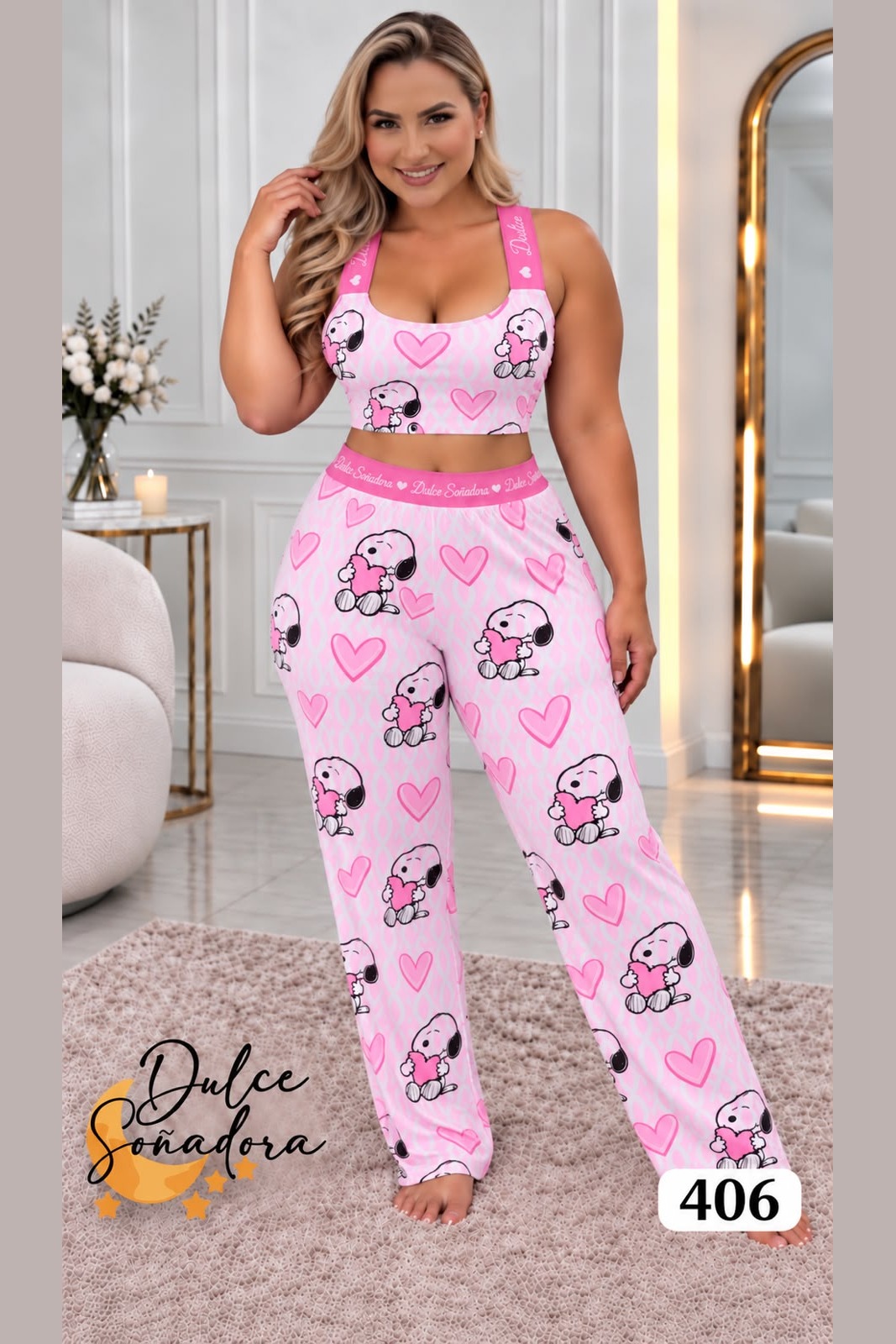 Ref 406 - PANTALON ESTAMPADO CON CROP TOP ESTAMPADO 3