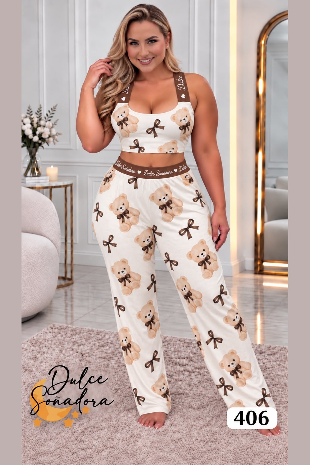Ref 406 - PANTALON ESTAMPADO CON CROP TOP ESTAMPADO 5